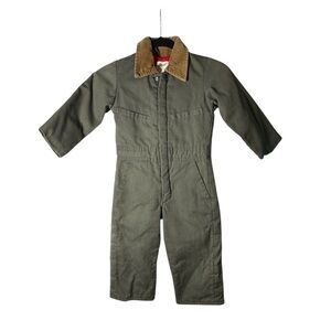 Vintage kids Size 4 Dark Green Coverall Key Imperial Brand